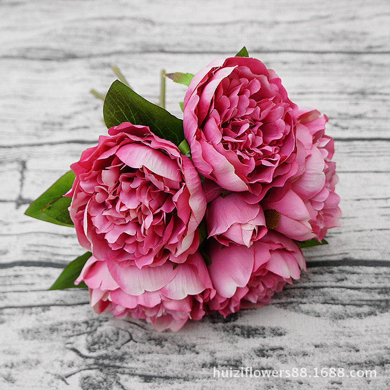 Stunning 6-Piece Peony Bouquet - Lifelike Artificial Flowers for Home Décor, Weddings, and DIY Photography Projects