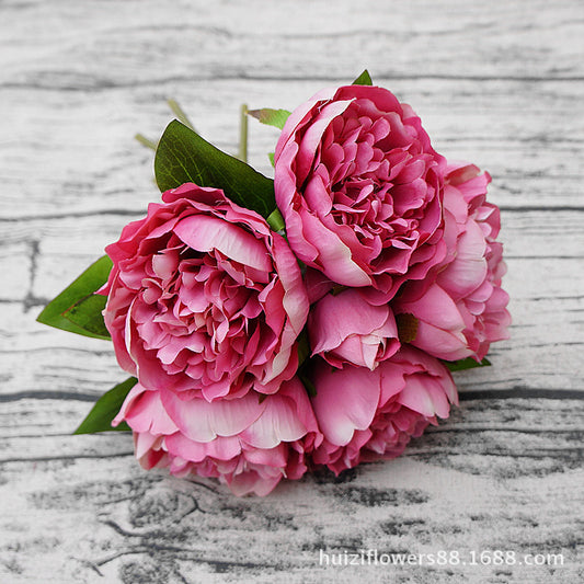 Stunning 6-Piece Peony Bouquet - Lifelike Artificial Flowers for Home Décor, Weddings, and DIY Photography Projects