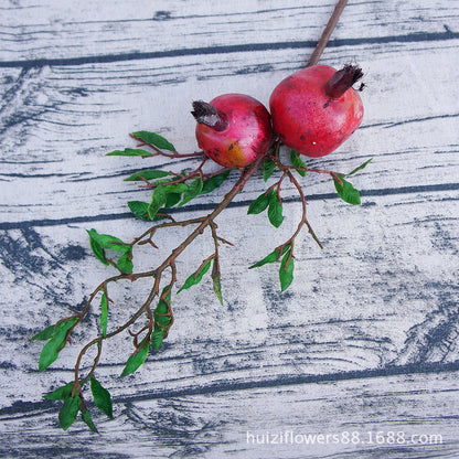 Set of 2 Realistic Pomegranate Stems – Stunning Faux Flower Branches for Home Decor, Interior Design, and Photography Props