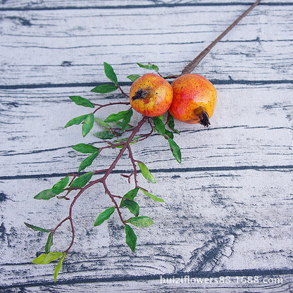 Set of 2 Realistic Pomegranate Stems – Stunning Faux Flower Branches for Home Decor, Interior Design, and Photography Props