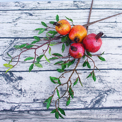 Set of 2 Realistic Pomegranate Stems – Stunning Faux Flower Branches for Home Decor, Interior Design, and Photography Props