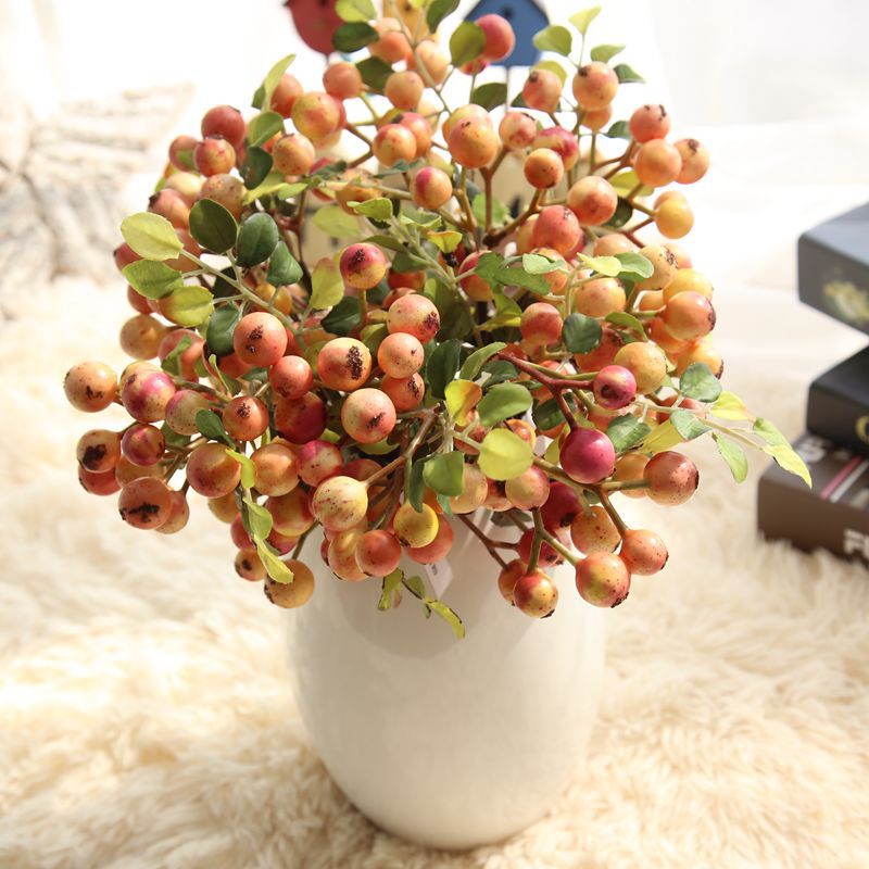 Realistic Artificial Flower Arrangement with Berry Accents – Stunning Faux Floral Display for Home Decor or Events GF12122-1