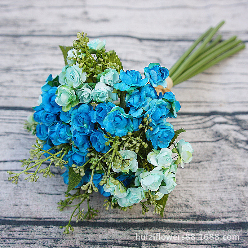 Elegant Faux Rose and Wheat Mini Paper Bouquet - Perfect for Weddings, Photography, and Home Decoration