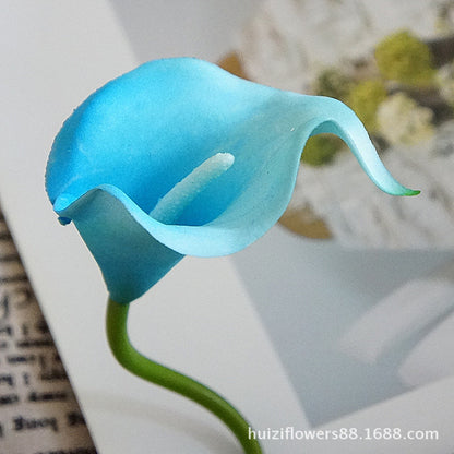 Realistic Mini Soft Silicone Calla Lily Stem - Perfect for Home Décor, Weddings, and Photography Props