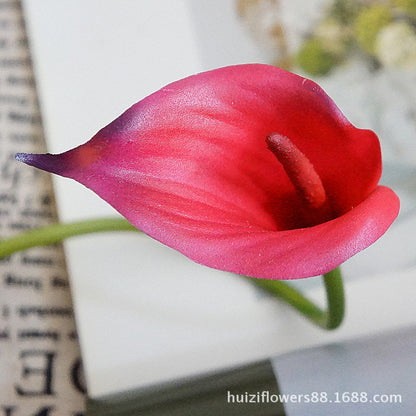 Realistic Mini Soft Silicone Calla Lily Stem - Perfect for Home Décor, Weddings, and Photography Props