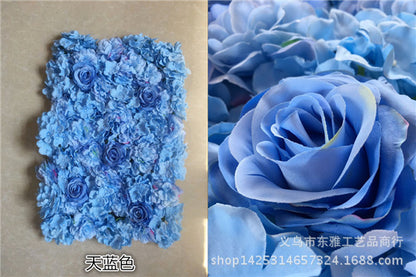 Realistic Artificial Flower Wall with Faux Roses & Hydrangeas - Perfect for Wedding Decorations, Window Displays, and Photoshoot Backdrops