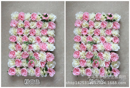 Realistic Artificial Flower Wall with Faux Roses & Hydrangeas - Perfect for Wedding Decorations, Window Displays, and Photoshoot Backdrops