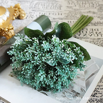 Japanese Style Floral Arrangement - 7-Stem Artificial Succulent Bouquet FL1130 for Weddings, Photography, and DIY Crafts - Realistic Faux Flowers for Handmade Decor