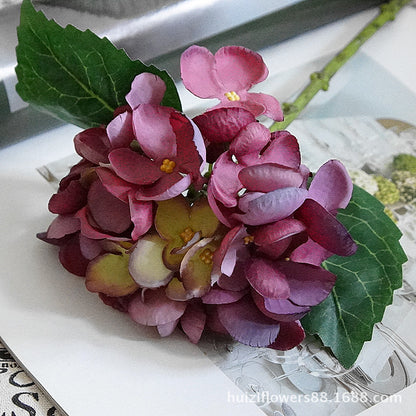 Charming Miniature Pea Blossom Hydrangea Bouquet - Realistic Faux Flowers for Home Decor, Perfect for Bohemian, Forest Aesthetic Style