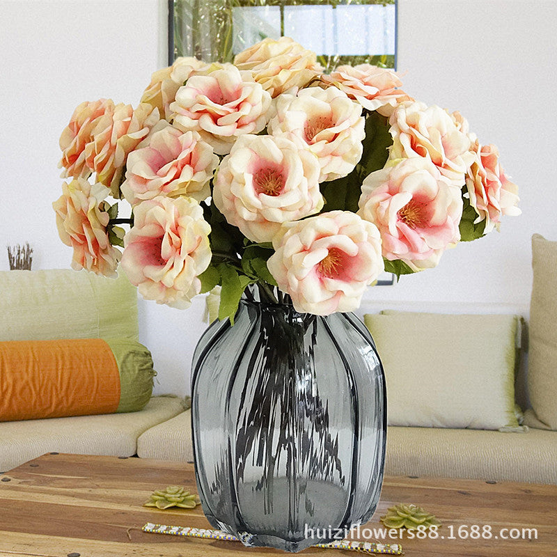 Realistic Short-Stemmed Faux Roses - Elegant Decorative Flowers for Home and Event Décor