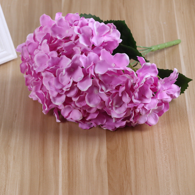 Realistic Artificial Hydrangea Bouquet - 5-Head Silk Flower for Weddings, Celebrations, and Home Décor - Stunning Bridesmaid Bouquets and Decorative Arrangements