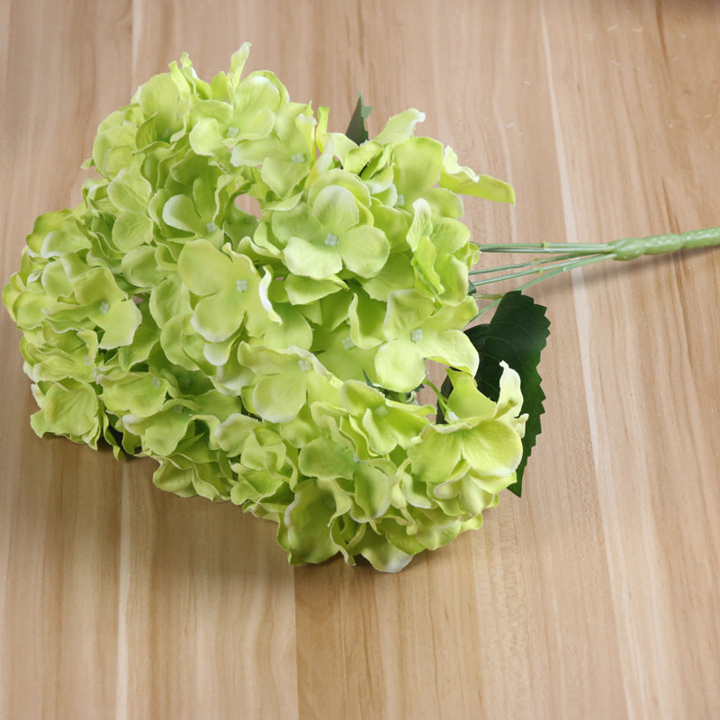 Realistic Artificial Wedding Floral Arrangement - 5-Head Large French Hydrangea Bouquet for Table Decor and Wedding Props