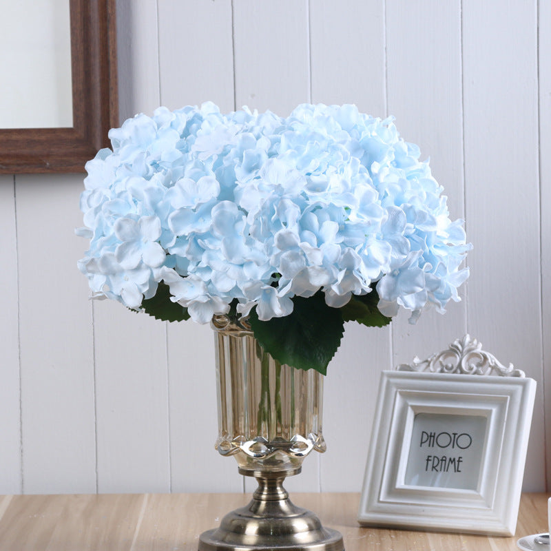 Realistic Artificial Wedding Floral Arrangement - 5-Head Large French Hydrangea Bouquet for Table Decor and Wedding Props