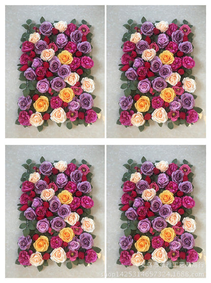 Realistic Artificial Flower Wall with Faux Roses & Hydrangeas - Perfect for Wedding Decorations, Window Displays, and Photoshoot Backdrops