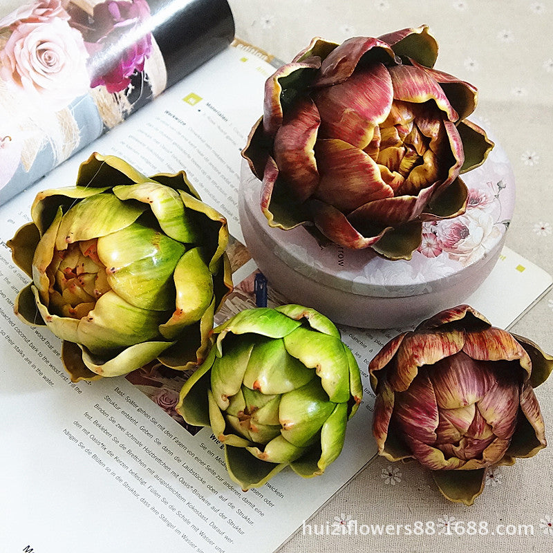 Small Faux Artichoke Plant - Realistic Decorative Artificial Greenery - Perfect for Home and Office Décor