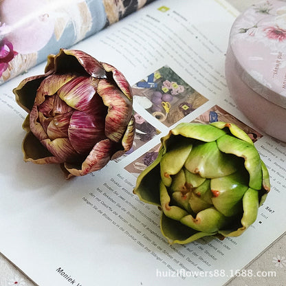 Small Faux Artichoke Plant - Realistic Decorative Artificial Greenery - Perfect for Home and Office Décor