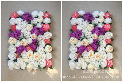 Realistic Artificial Flower Wall with Faux Roses & Hydrangeas - Perfect for Wedding Decorations, Window Displays, and Photoshoot Backdrops