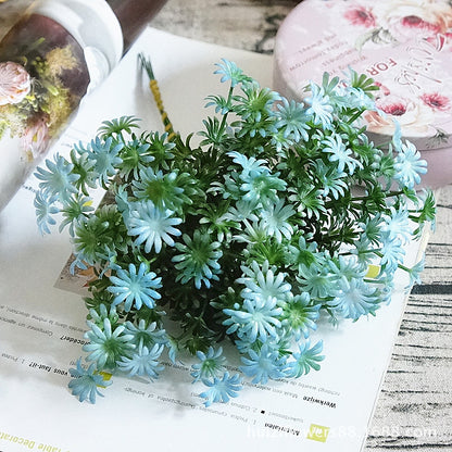 Realistic 5-Pronged Mimosa Plant with 5 Layers of Star Grass - Artificial Flowers Perfect for Home Decor, Weddings, Photography, and Green Wall Decorations