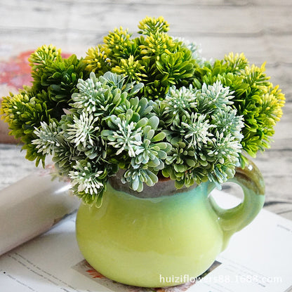 Stunning Miniature Luo Han Cao Artificial Floral Arrangement - Perfect for Home Decor, Weddings, Photography, and Green Wall Accent - 1179 Unique Design