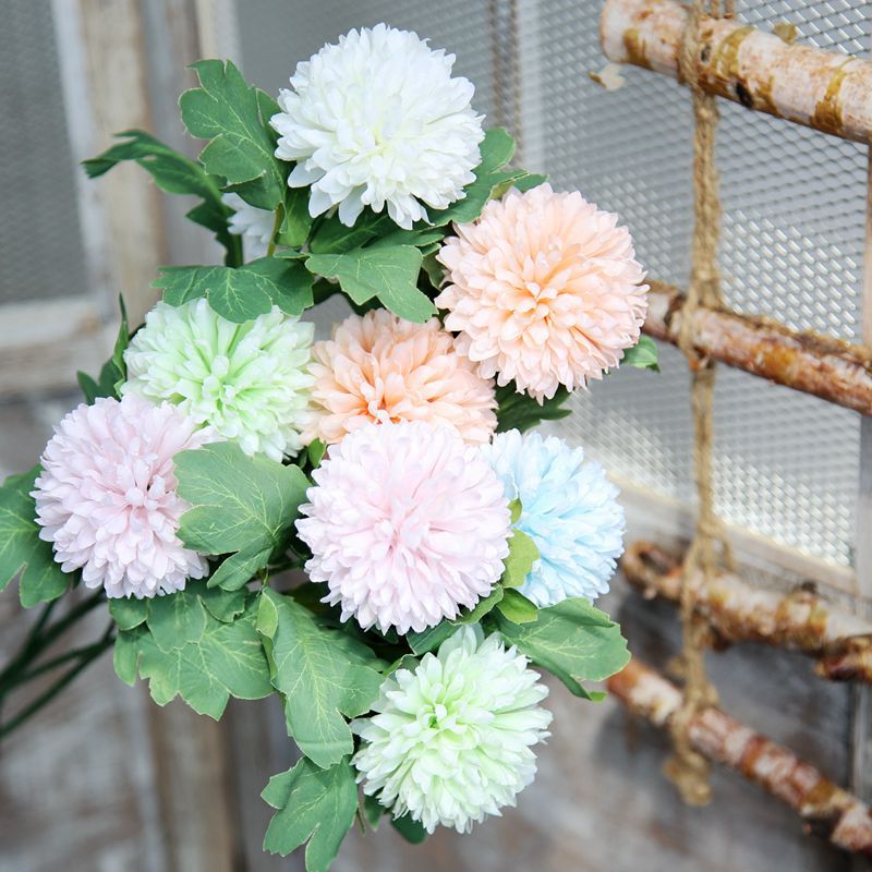 Stunning Faux Flower Dandelion & Hyacinth Wedding Backdrop for Home Décor - Gorgeous Rose Photography Scene - DY1-1087