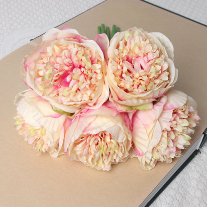 Stunning Five-Head Royal Peony Bouquet - Realistic Silk Peonies - Artificial Flowers for Home Décor, Weddings, and Events - Lifelong Beauty Without the Maintenance