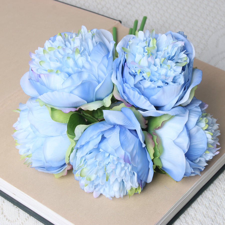 Stunning Five-Head Royal Peony Bouquet - Realistic Silk Peonies - Artificial Flowers for Home Décor, Weddings, and Events - Lifelong Beauty Without the Maintenance