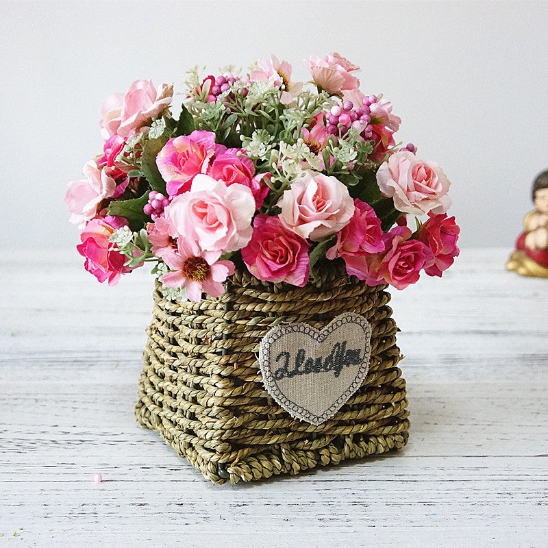 Stunning Faux Pink Roses Mini Bouquet - Realistic Artificial Flowers for Home Decor, Photography, and Elegant Soft Furnishings