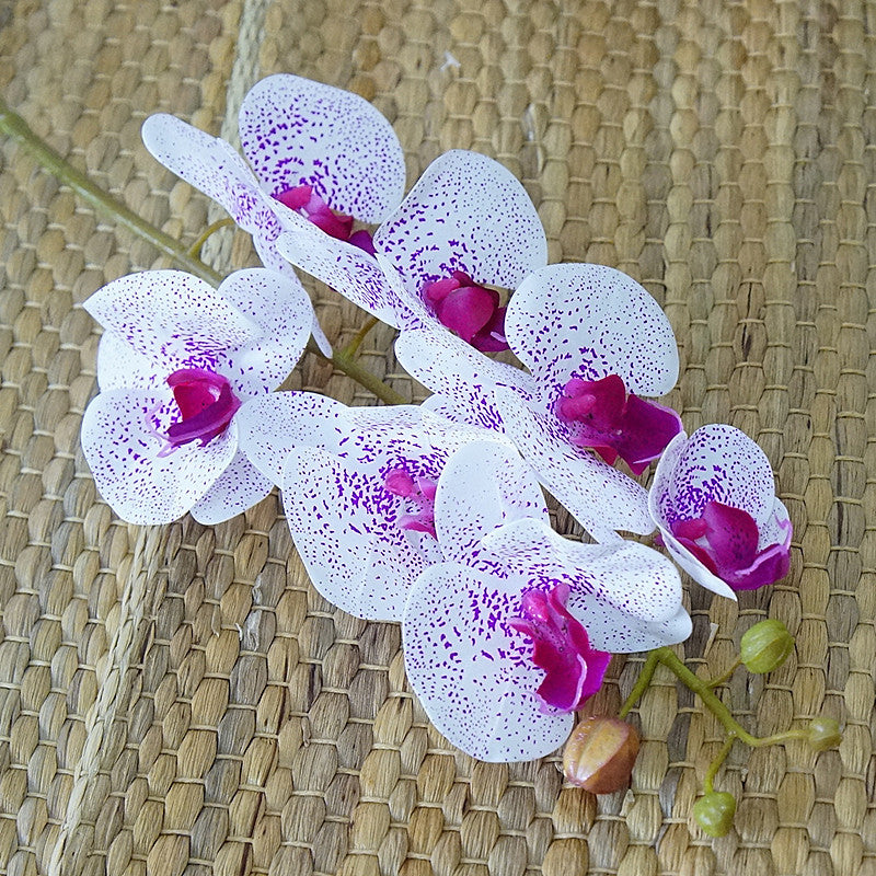 Realistic Fake Orchid Phalaenopsis Flower Stem - 7-Head Soft Touch Decorative Bloom for Weddings, Photography, and Home Décor