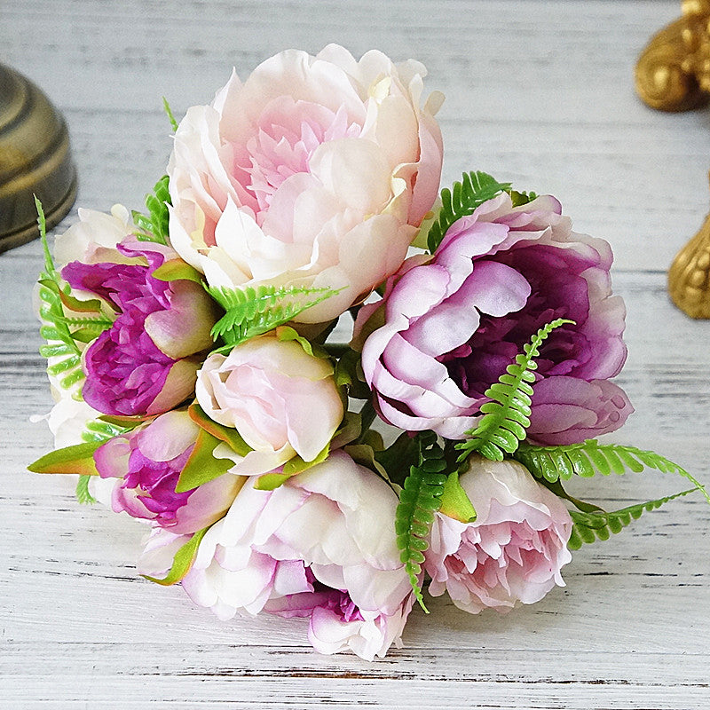 Lifelike Peony Bouquet - Beautiful Artificial Flower Arrangement for Weddings, Bridal Bouquets, and Home Decor