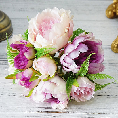 Lifelike Peony Bouquet - Beautiful Artificial Flower Arrangement for Weddings, Bridal Bouquets, and Home Decor