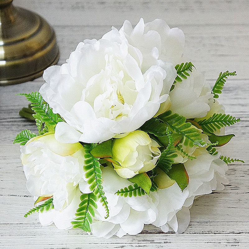 Lifelike Peony Bouquet - Beautiful Artificial Flower Arrangement for Weddings, Bridal Bouquets, and Home Decor