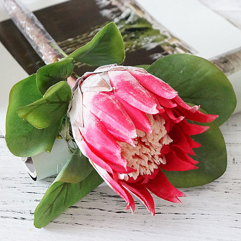 Stunning Faux King Protea Flower - Realistic Artificial Floral Decor for Home Display, Wedding Celebrations, and Elegant Showcases