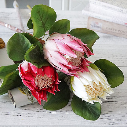 Stunning Faux King Protea Flower - Realistic Artificial Floral Decor for Home Display, Wedding Celebrations, and Elegant Showcases