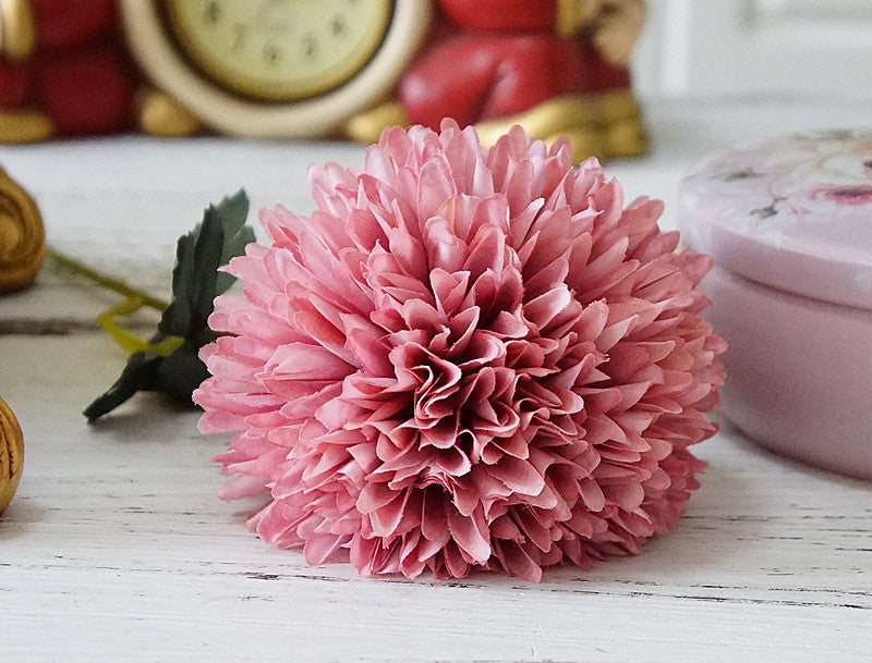 Single Stem Dreamy Dandelion Thistle Flower – Realistic Faux Flower for Home Decor, Wedding Celebrations, and Photography Styling