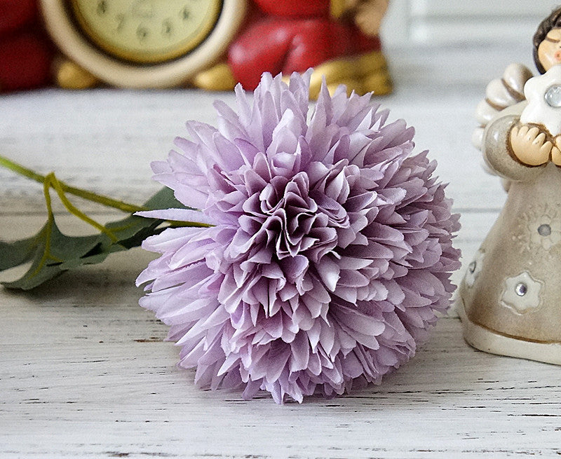 Single Stem Dreamy Dandelion Thistle Flower – Realistic Faux Flower for Home Decor, Wedding Celebrations, and Photography Styling