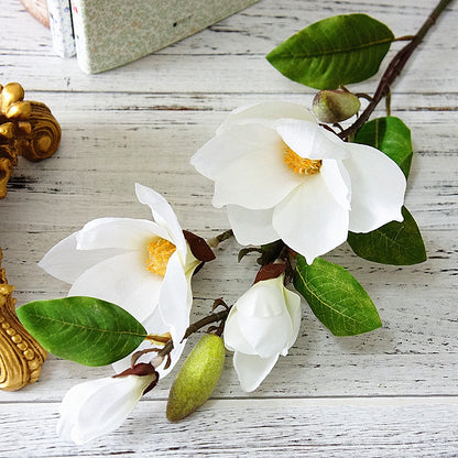 Realistic Artificial Magnolia Flowers - Beautiful Silk Floral Decorations for Home, Weddings, and Photography