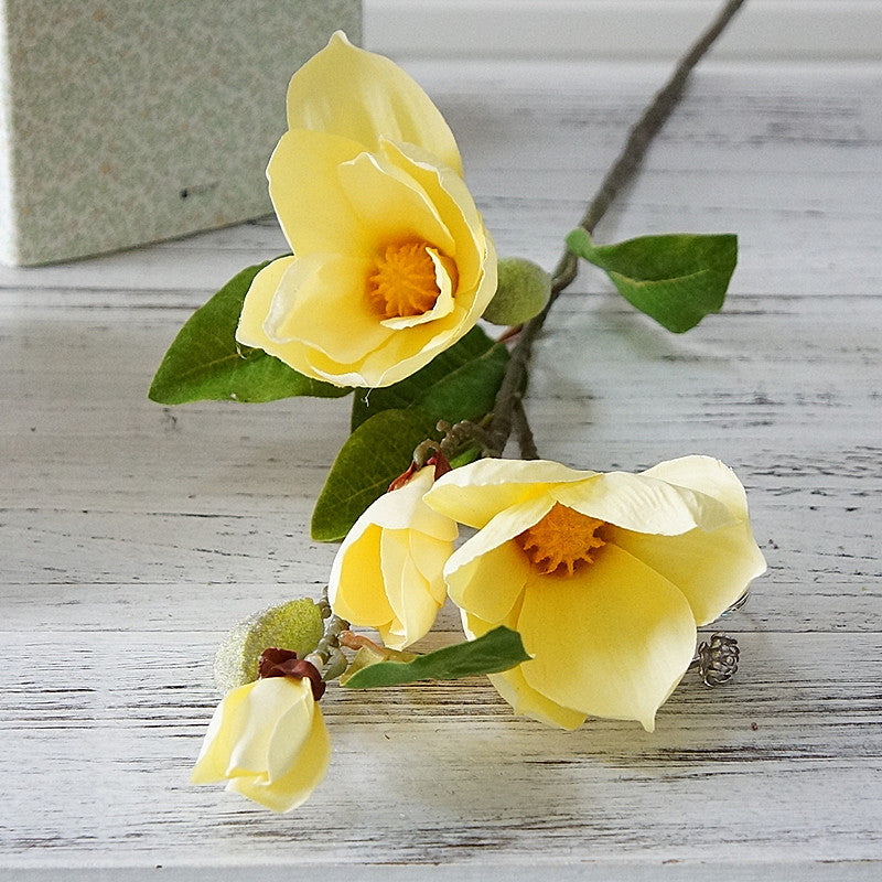 Realistic Artificial Magnolia Flowers - Beautiful Silk Floral Decorations for Home, Weddings, and Photography