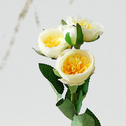 Lifelike 4-Head Faux Gold Glitter Roses - Stunning Decorative Artificial Flowers for Home Décor, Weddings & Photography