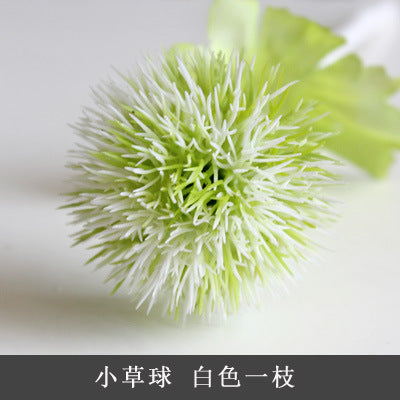 Fresh Single-Stem Faux Flower Decorative Greenery - Charming Artificial Green Balls, Hydrangeas, and Dandelions for Stunning Home Decor