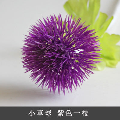 Fresh Single-Stem Faux Flower Decorative Greenery - Charming Artificial Green Balls, Hydrangeas, and Dandelions for Stunning Home Decor