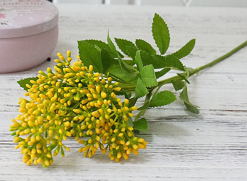 Realistic Single Stem 5-Pronged Pistachio Blossom - Vibrant Artificial Flower for Home Decor, Garden Photography, and Woodland-Themed Wedding Decorations