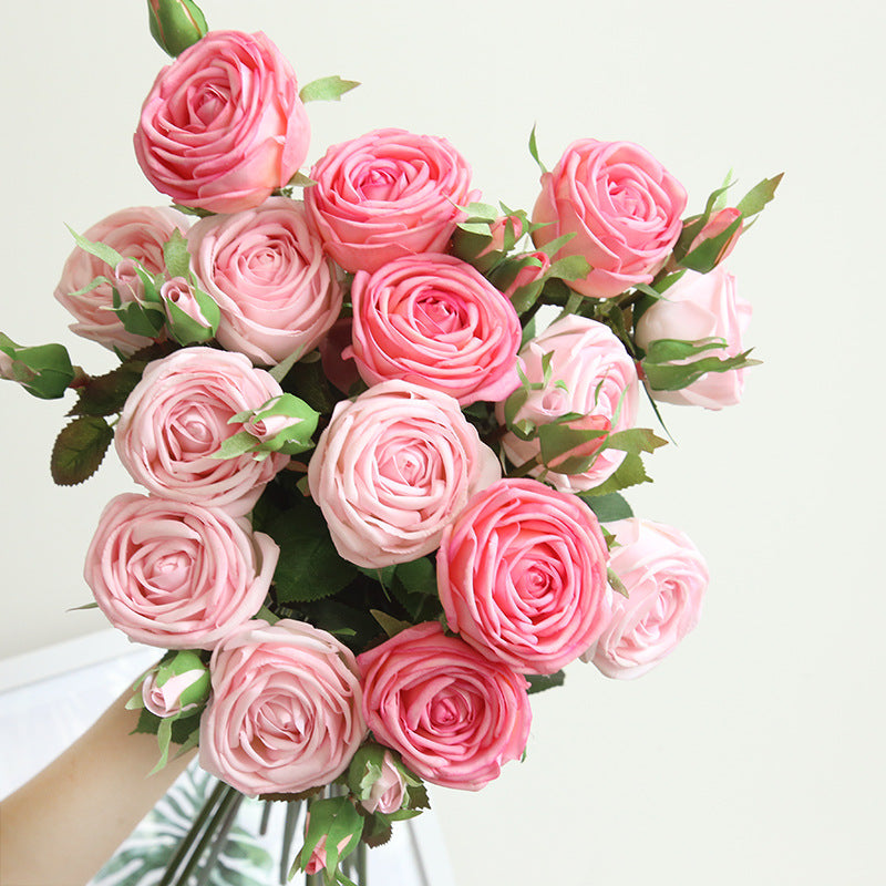 Luxury Faux Rose Flowers with Smooth Coating - Perfect for Home Decor, Wedding Celebrations, and Elegant Wall Decorations | Model MW59991