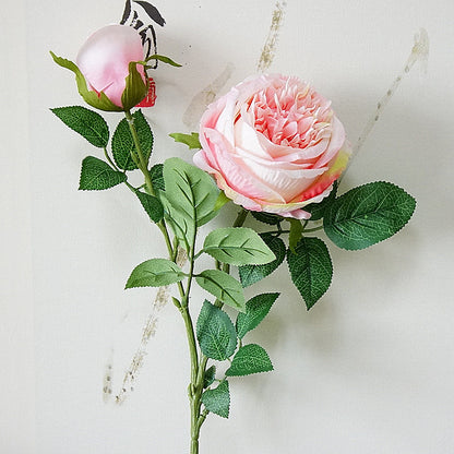 Realistic Two-Headed Snow Rose - Stunning Faux Floral Arrangement for Home Decor, Photography, and Wedding Decorations