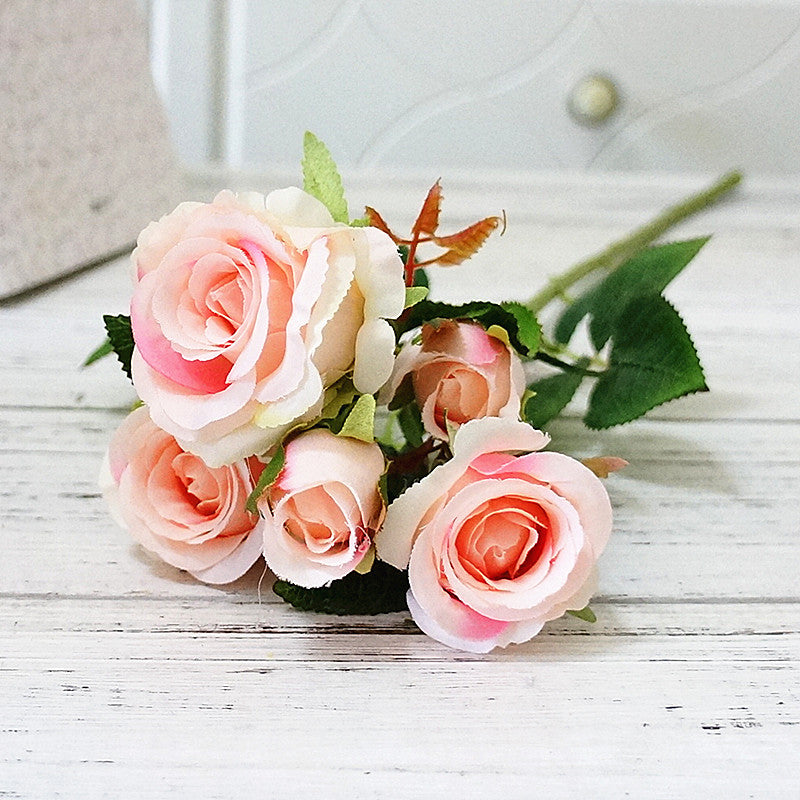 Realistic Multi-Head Diana Mini Rose Faux Flowers - Perfect for Home Decor, Wedding Celebrations, and Photography Props