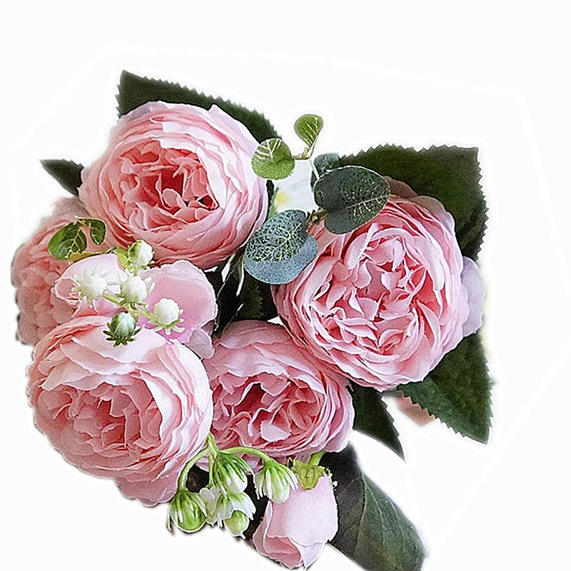 Stunning 5-Head Persian Rose Bouquet |  Artificial Flowers | Perfect for Home Décor, Weddings & Photography - Handcrafted Elegance