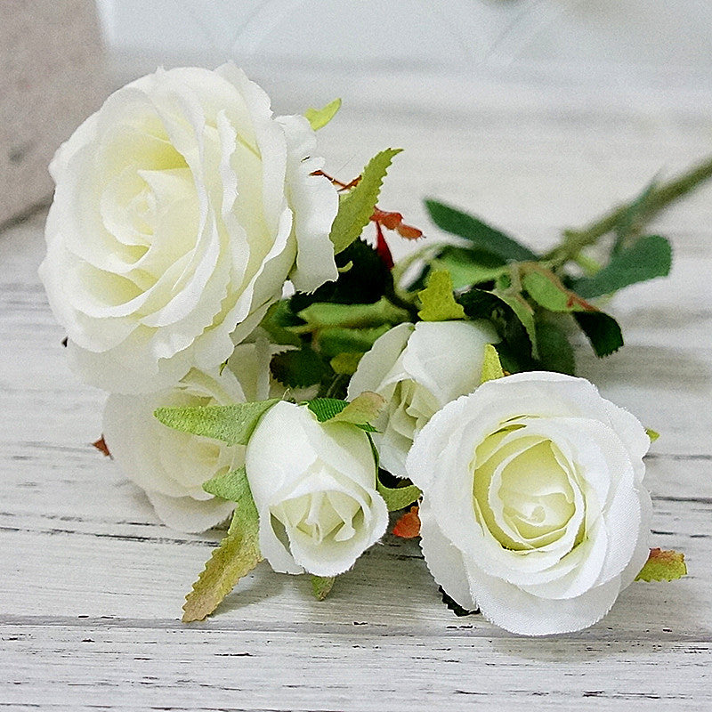 Realistic Multi-Head Diana Mini Rose Faux Flowers - Perfect for Home Decor, Wedding Celebrations, and Photography Props