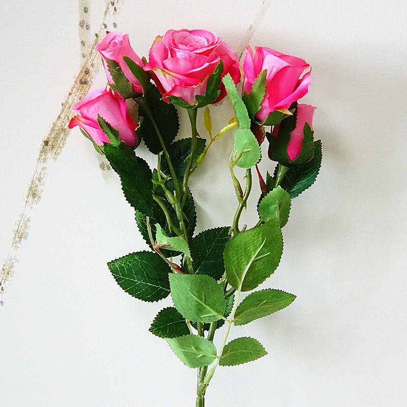 Realistic Multi-Head Diana Mini Rose Faux Flowers - Perfect for Home Decor, Wedding Celebrations, and Photography Props