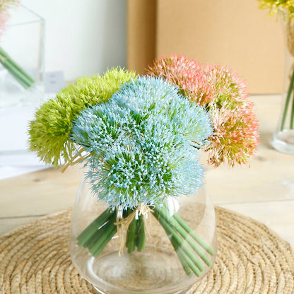 Vibrant Artificial Green Onion and Dandelion Faux Flowers - Perfect for Floral Arrangements, Home Decor, Photography Props, and Indoor Plant Displays