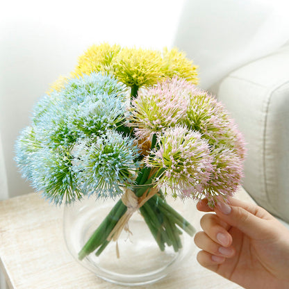 Vibrant Artificial Green Onion and Dandelion Faux Flowers - Perfect for Floral Arrangements, Home Decor, Photography Props, and Indoor Plant Displays