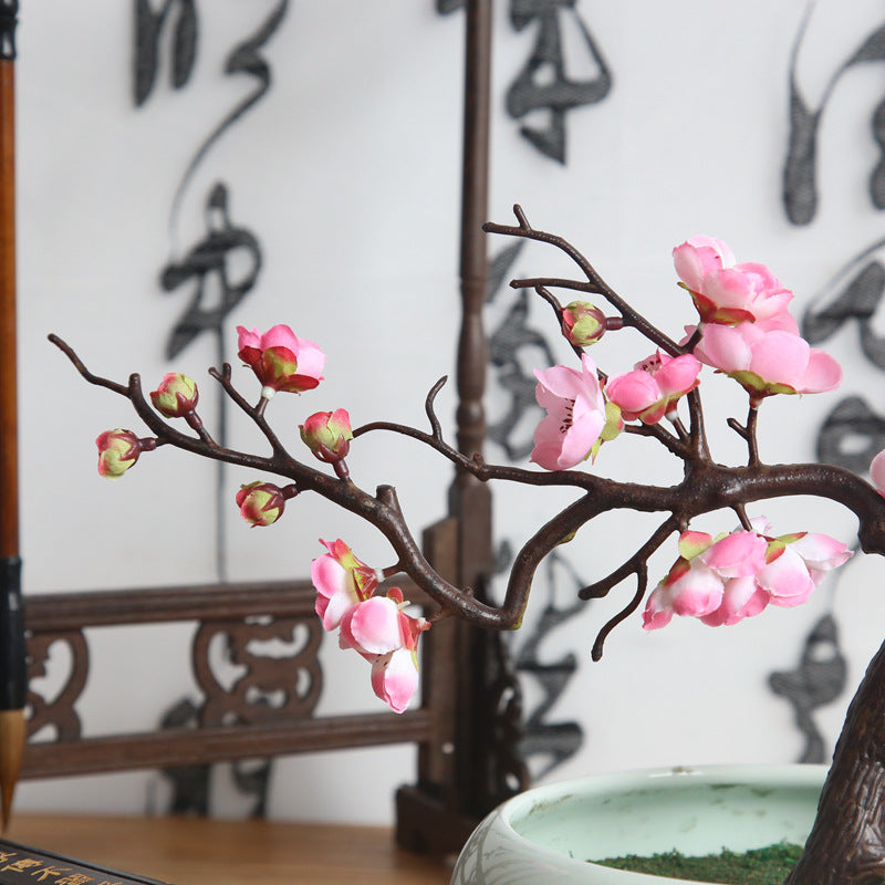 Realistic Plum Blossom Artificial Flowers for Home Decor, Wedding Bouquets, and Event Decoration - Beautifully Crafted Faux Floral Arrangements (Model MW36833)